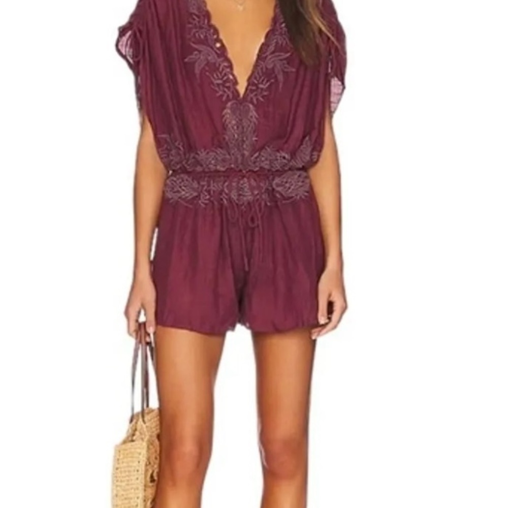 Free People Weila Romper in Pomergranate